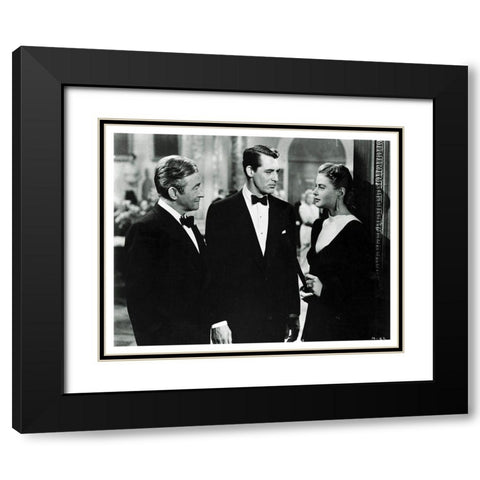 Cary Grant, Claude Rains and Ingrid Bergman - Notorious Black Modern Wood Framed Art Print with Double Matting by Hollywood Photo Archive