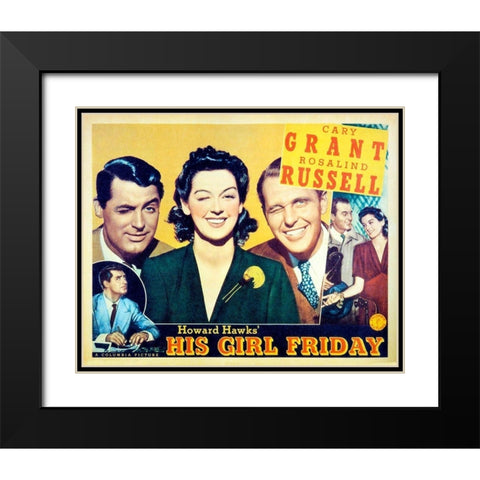 His Girl Friday - Lobby Card Black Modern Wood Framed Art Print with Double Matting by Hollywood Photo Archive