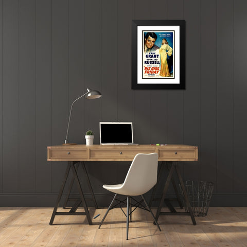 His Girl Friday Black Modern Wood Framed Art Print with Double Matting by Hollywood Photo Archive
