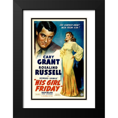 His Girl Friday Black Modern Wood Framed Art Print with Double Matting by Hollywood Photo Archive