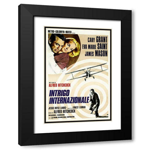 Italian - North by Northwest Black Modern Wood Framed Art Print with Double Matting by Hollywood Photo Archive