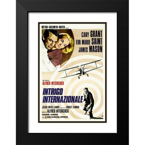 Italian - North by Northwest Black Modern Wood Framed Art Print with Double Matting by Hollywood Photo Archive