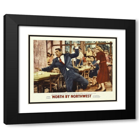 North by Northwest - Lobby Card Black Modern Wood Framed Art Print with Double Matting by Hollywood Photo Archive