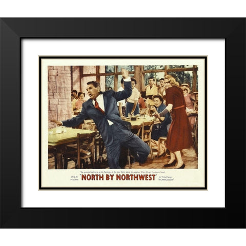 North by Northwest - Lobby Card Black Modern Wood Framed Art Print with Double Matting by Hollywood Photo Archive