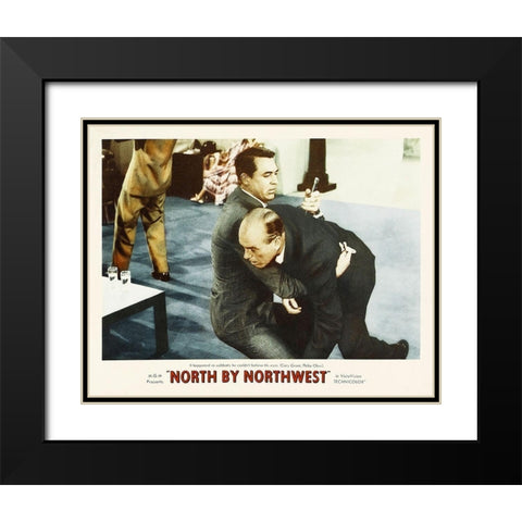 North by Northwest - Lobby Card Black Modern Wood Framed Art Print with Double Matting by Hollywood Photo Archive