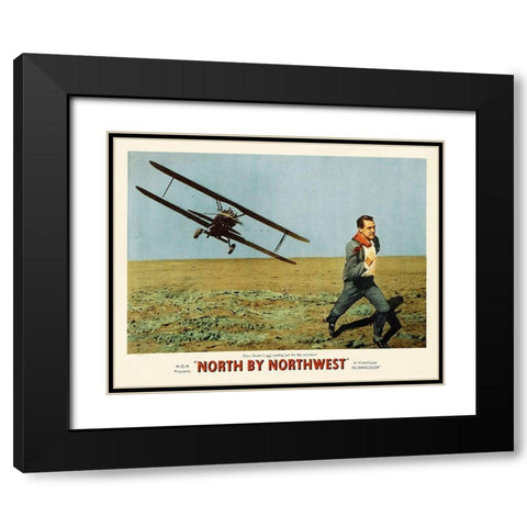North by Northwest - Lobby Card Black Modern Wood Framed Art Print with Double Matting by Hollywood Photo Archive