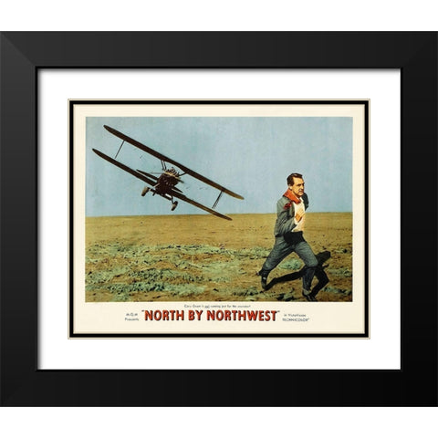 North by Northwest - Lobby Card Black Modern Wood Framed Art Print with Double Matting by Hollywood Photo Archive
