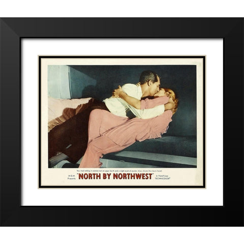 North by Northwest - Lobby Card Black Modern Wood Framed Art Print with Double Matting by Hollywood Photo Archive