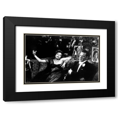 Sunset Boulevard Black Modern Wood Framed Art Print with Double Matting by Hollywood Photo Archive