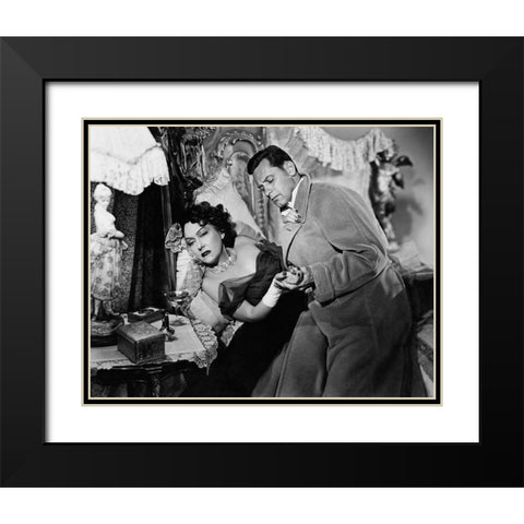 Sunset Boulevard Black Modern Wood Framed Art Print with Double Matting by Hollywood Photo Archive
