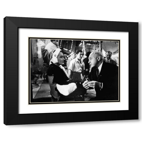 Sunset Boulevard Black Modern Wood Framed Art Print with Double Matting by Hollywood Photo Archive