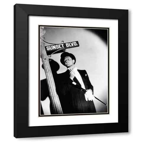 Sunset Boulevard Black Modern Wood Framed Art Print with Double Matting by Hollywood Photo Archive
