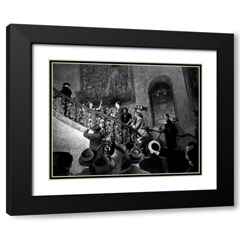 Sunset Boulevard Black Modern Wood Framed Art Print with Double Matting by Hollywood Photo Archive