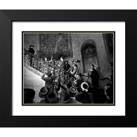 Sunset Boulevard Black Modern Wood Framed Art Print with Double Matting by Hollywood Photo Archive