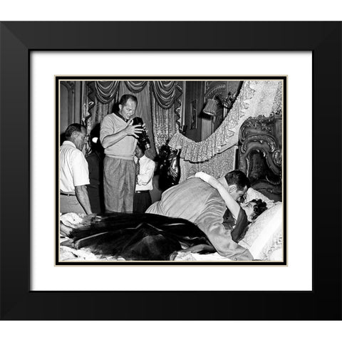 Sunset Boulevard Black Modern Wood Framed Art Print with Double Matting by Hollywood Photo Archive