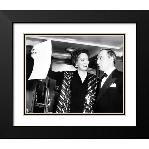 Sunset Boulevard - Gloria Swanson with Buster Keaton Black Modern Wood Framed Art Print with Double Matting by Hollywood Photo Archive