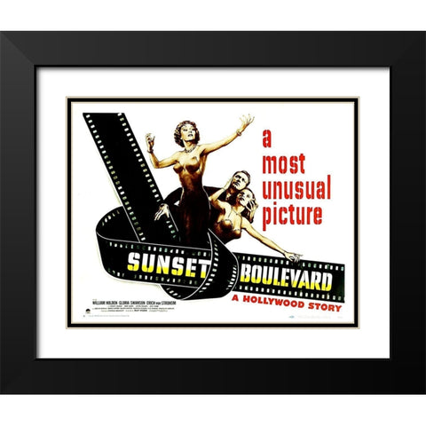 Sunset Boulevard - Poster Black Modern Wood Framed Art Print with Double Matting by Hollywood Photo Archive
