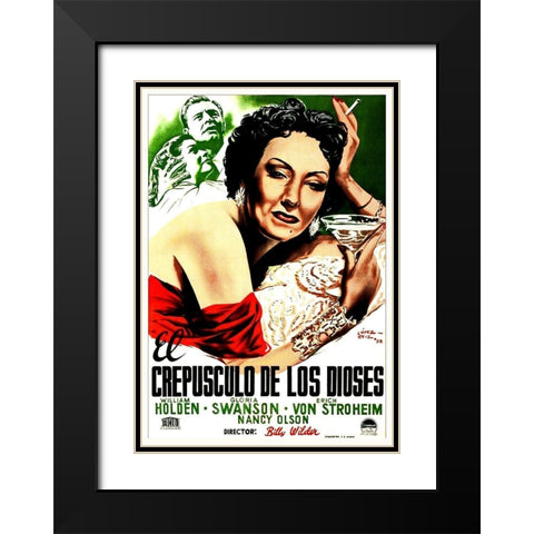 Spanish - Sunset Boulevard - Poster Black Modern Wood Framed Art Print with Double Matting by Hollywood Photo Archive