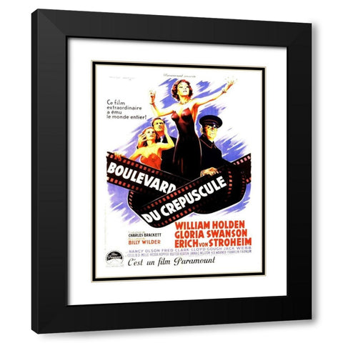 Sunset Boulevard - Poster Black Modern Wood Framed Art Print with Double Matting by Hollywood Photo Archive