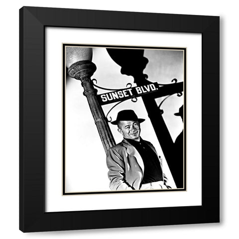 Sunset Boulevard Black Modern Wood Framed Art Print with Double Matting by Hollywood Photo Archive