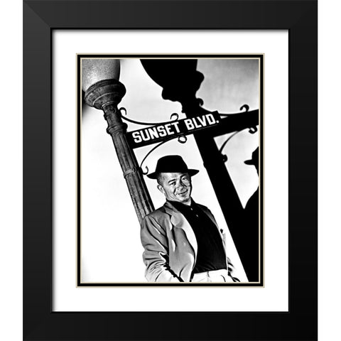 Sunset Boulevard Black Modern Wood Framed Art Print with Double Matting by Hollywood Photo Archive