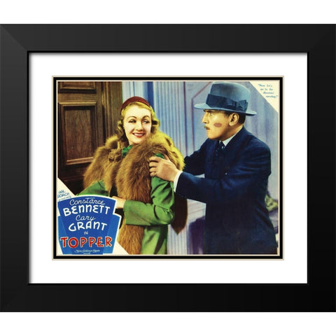 Topper - Lobby Card Black Modern Wood Framed Art Print with Double Matting by Hollywood Photo Archive