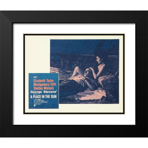 Elizabeth Taylor - A Place in the Sun - Lobby Card Black Modern Wood Framed Art Print with Double Matting by Hollywood Photo Archive