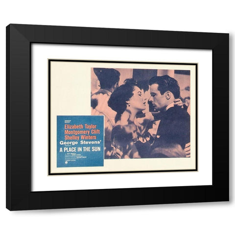 Elizabeth Taylor - A Place in the Sun - Lobby Card Black Modern Wood Framed Art Print with Double Matting by Hollywood Photo Archive