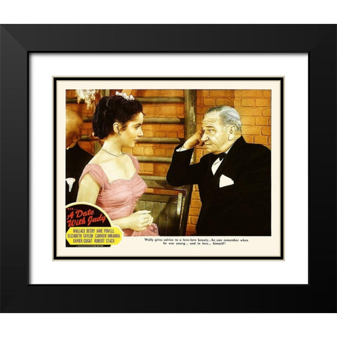 Elizabeth Taylor - A Date with Judy - Lobby Card Black Modern Wood Framed Art Print with Double Matting by Hollywood Photo Archive