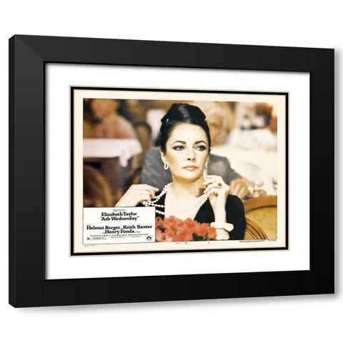 Elizabeth Taylor - Ash Wednesday - Lobby Card Black Modern Wood Framed Art Print with Double Matting by Hollywood Photo Archive
