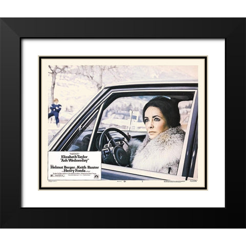 Elizabeth Taylor - Ash Wednesday - Lobby Card Black Modern Wood Framed Art Print with Double Matting by Hollywood Photo Archive