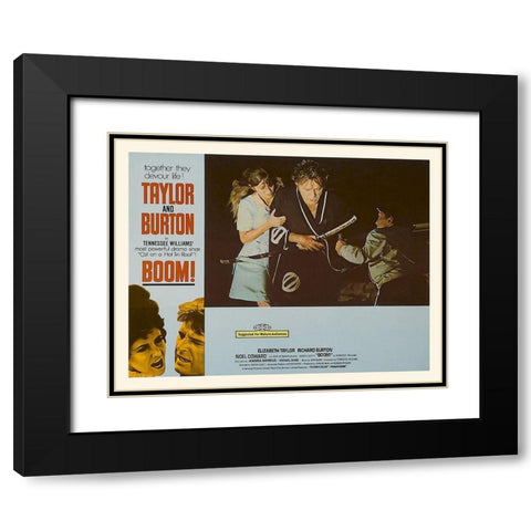 Elizabeth Taylor - Boom! - Lobby Card Black Modern Wood Framed Art Print with Double Matting by Hollywood Photo Archive