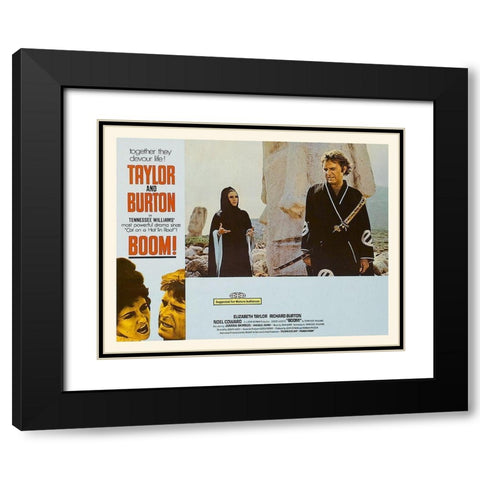 Elizabeth Taylor - Boom! - Lobby Card Black Modern Wood Framed Art Print with Double Matting by Hollywood Photo Archive