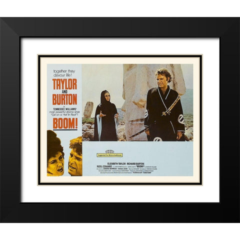 Elizabeth Taylor - Boom! - Lobby Card Black Modern Wood Framed Art Print with Double Matting by Hollywood Photo Archive