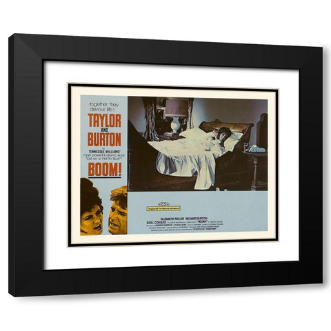 Elizabeth Taylor - Boom! - Lobby Card Black Modern Wood Framed Art Print with Double Matting by Hollywood Photo Archive