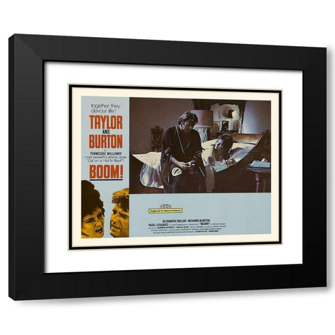 Elizabeth Taylor - Boom! - Lobby Card Black Modern Wood Framed Art Print with Double Matting by Hollywood Photo Archive
