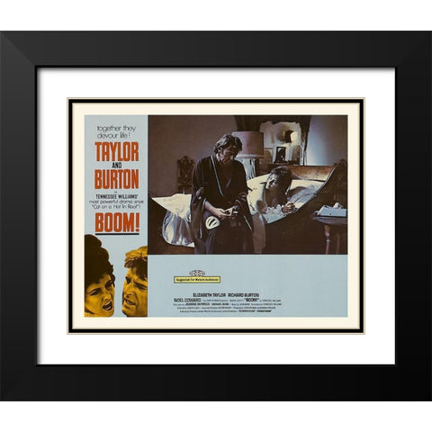 Elizabeth Taylor - Boom! - Lobby Card Black Modern Wood Framed Art Print with Double Matting by Hollywood Photo Archive