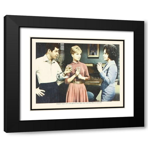 Elizabeth Taylor - Butterfield 8 - Lobby Card Black Modern Wood Framed Art Print with Double Matting by Hollywood Photo Archive