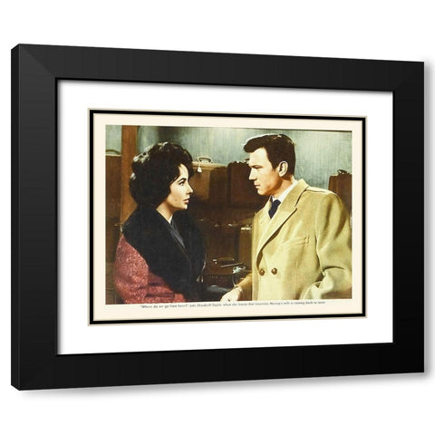Elizabeth Taylor - Butterfield 8 - Lobby Card Black Modern Wood Framed Art Print with Double Matting by Hollywood Photo Archive