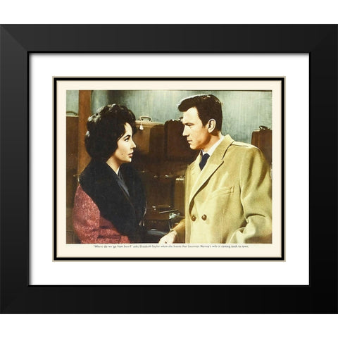 Elizabeth Taylor - Butterfield 8 - Lobby Card Black Modern Wood Framed Art Print with Double Matting by Hollywood Photo Archive
