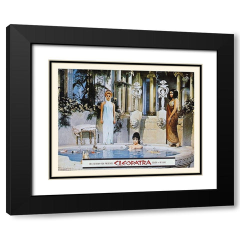 Elizabeth Taylor - Cleopatra - Lobby Card Black Modern Wood Framed Art Print with Double Matting by Hollywood Photo Archive