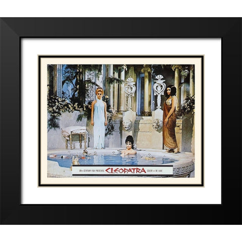 Elizabeth Taylor - Cleopatra - Lobby Card Black Modern Wood Framed Art Print with Double Matting by Hollywood Photo Archive
