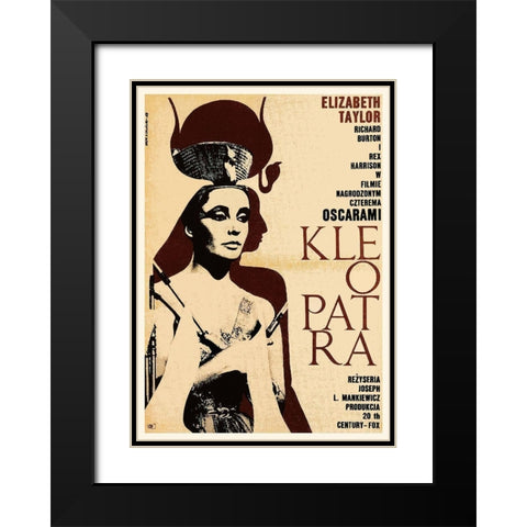 Elizabeth Taylor - Cleopatra - Poster Black Modern Wood Framed Art Print with Double Matting by Hollywood Photo Archive