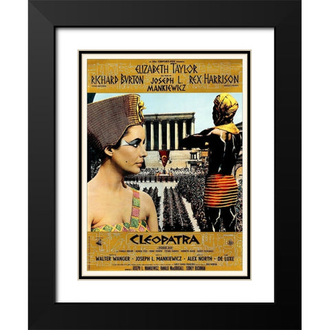 Elizabeth Taylor - Cleopatra - Poster Black Modern Wood Framed Art Print with Double Matting by Hollywood Photo Archive