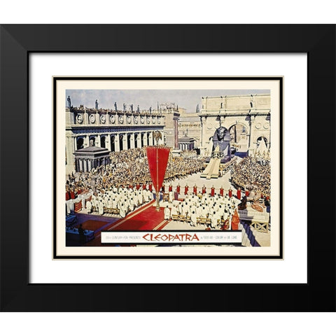 Elizabeth Taylor - Cleopatra - Lobby Card Black Modern Wood Framed Art Print with Double Matting by Hollywood Photo Archive