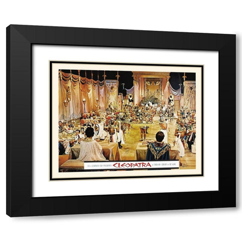 Elizabeth Taylor - Cleopatra - Lobby Card Black Modern Wood Framed Art Print with Double Matting by Hollywood Photo Archive