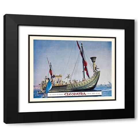 Elizabeth Taylor - Cleopatra - Lobby Card Black Modern Wood Framed Art Print with Double Matting by Hollywood Photo Archive