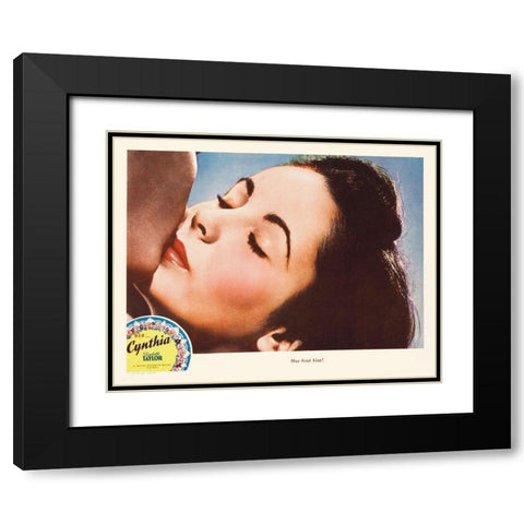 Elizabeth Taylor - Cynthia - Lobby Card Black Modern Wood Framed Art Print with Double Matting by Hollywood Photo Archive