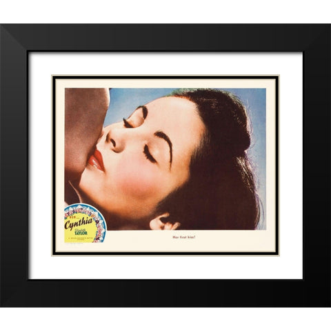 Elizabeth Taylor - Cynthia - Lobby Card Black Modern Wood Framed Art Print with Double Matting by Hollywood Photo Archive