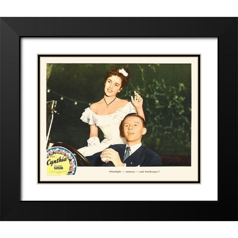 Elizabeth Taylor - Cynthia - Lobby Card Black Modern Wood Framed Art Print with Double Matting by Hollywood Photo Archive